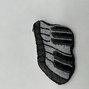 EUC Small C Marie Piano Keyboard Change Coin Purse Black White  Zipper